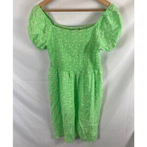 NWOT LOVE, FIRE Kids' Puff Sleeve Dress In Mint Ditsy size Large